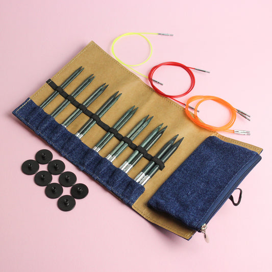 KnitPro Indigo Wood Interchangeable Needle Set (Denim Collection)